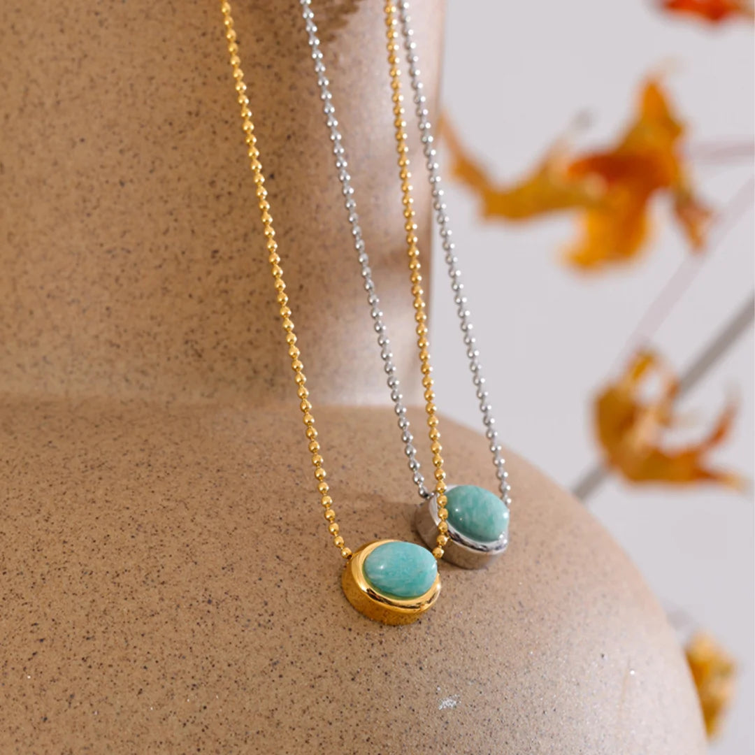 Colar Feminino com Pingente Elegância Amazonita