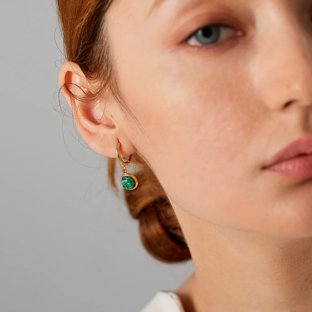 Brinco Feminino Argola com Pedra de Hijau