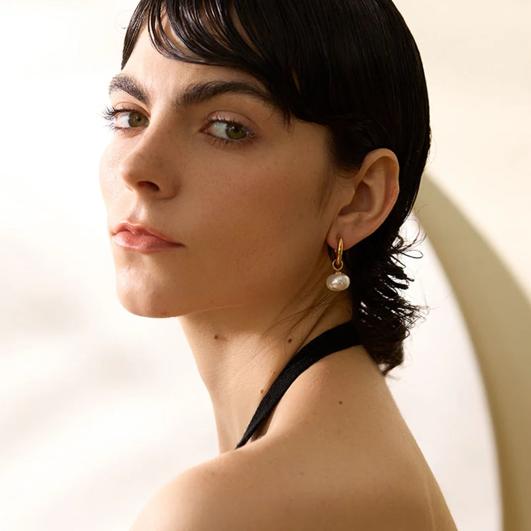 Brinco Feminino Argola com Pérola