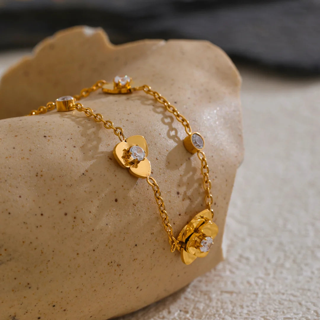 Pulseira Flor de Zircônia