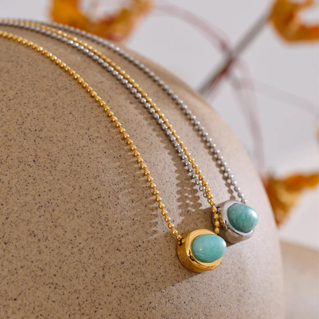 Colar Feminino com Pingente Elegância Amazonita
