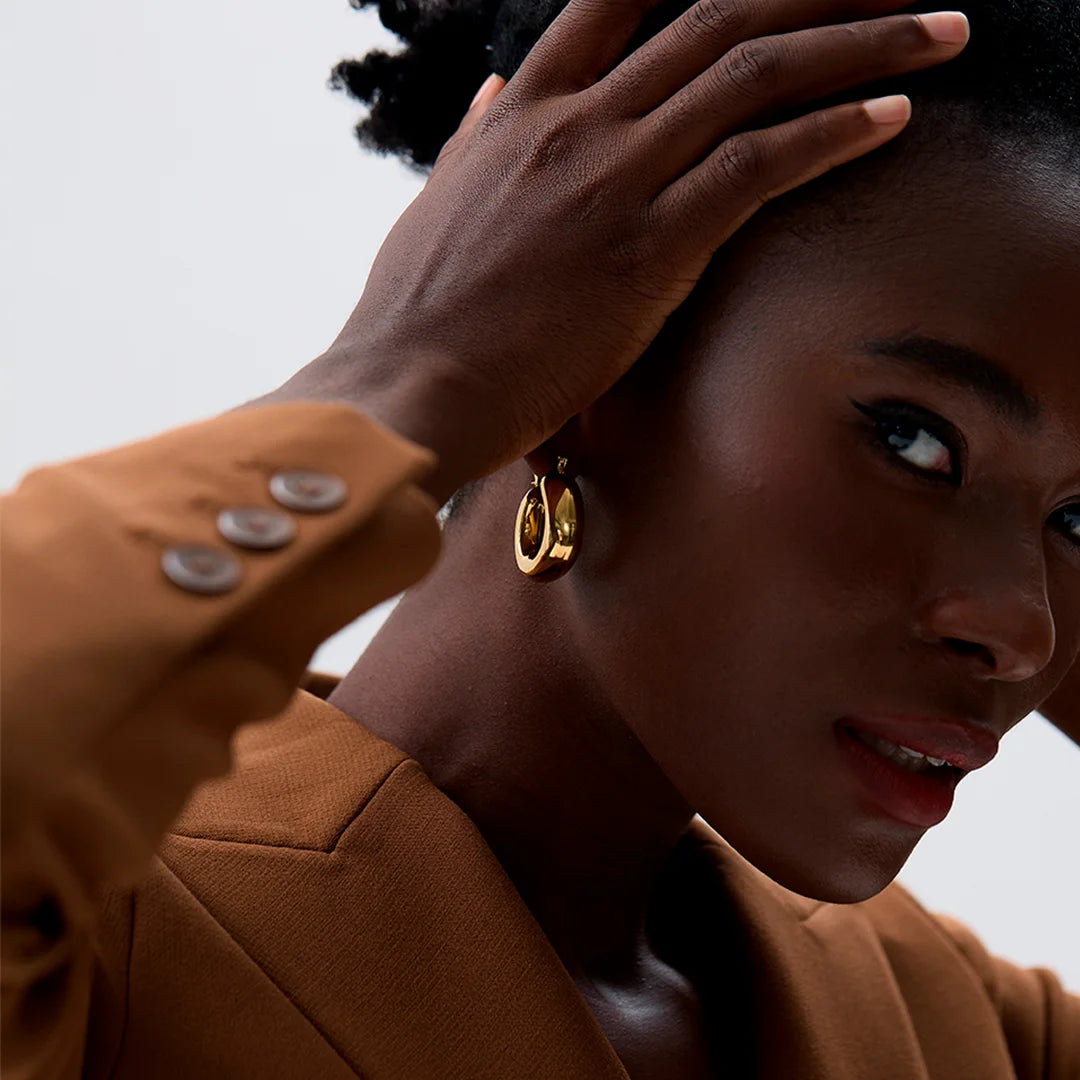 Brinco Feminino Argola Geométrico Redondo