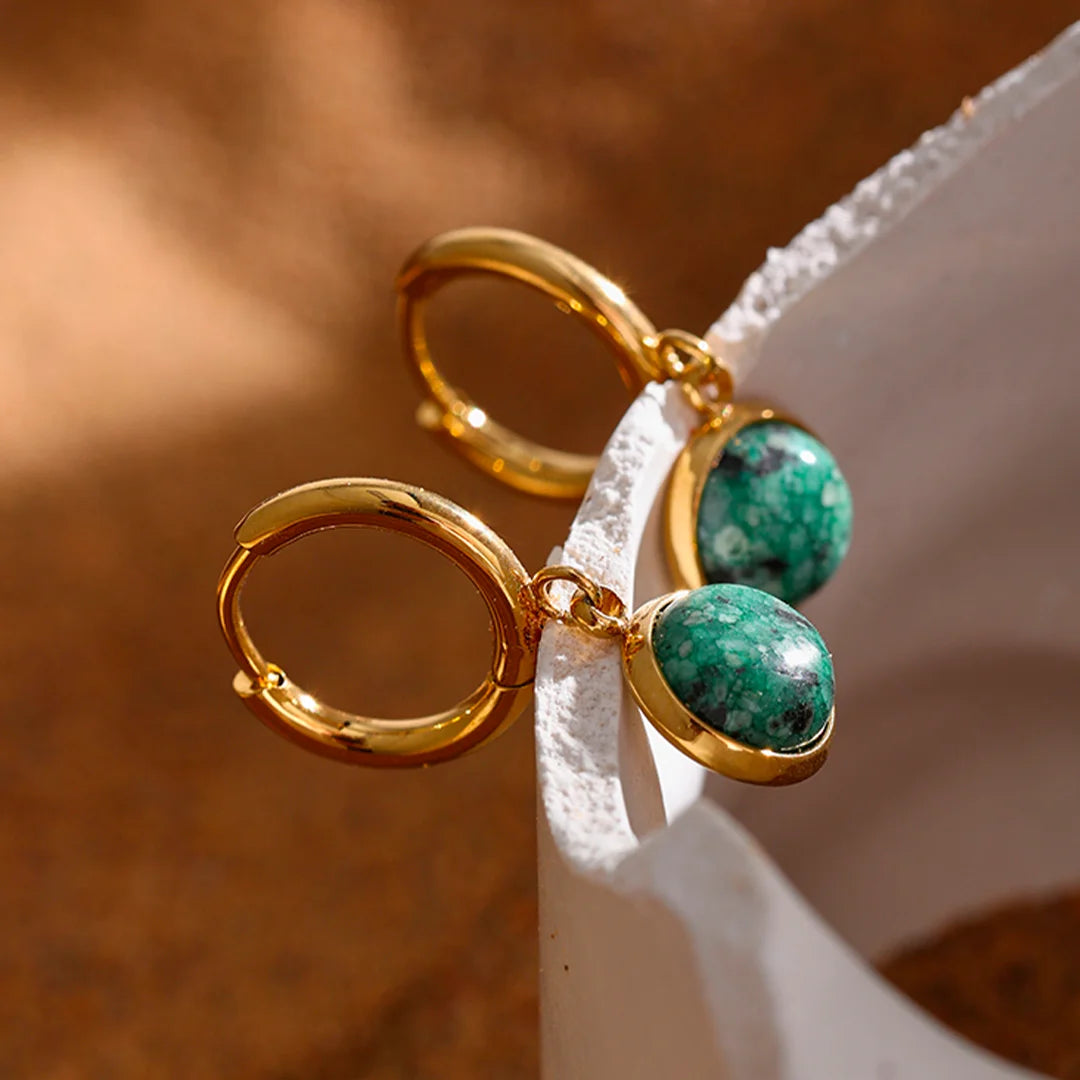 Brinco Feminino Argola com Pedra de Hijau