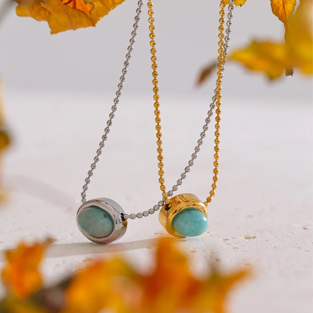 Colar Feminino com Pingente Elegância Amazonita