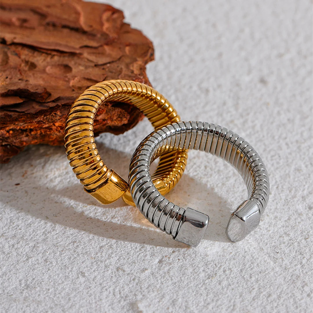 Anel Feminino Textura Elástica