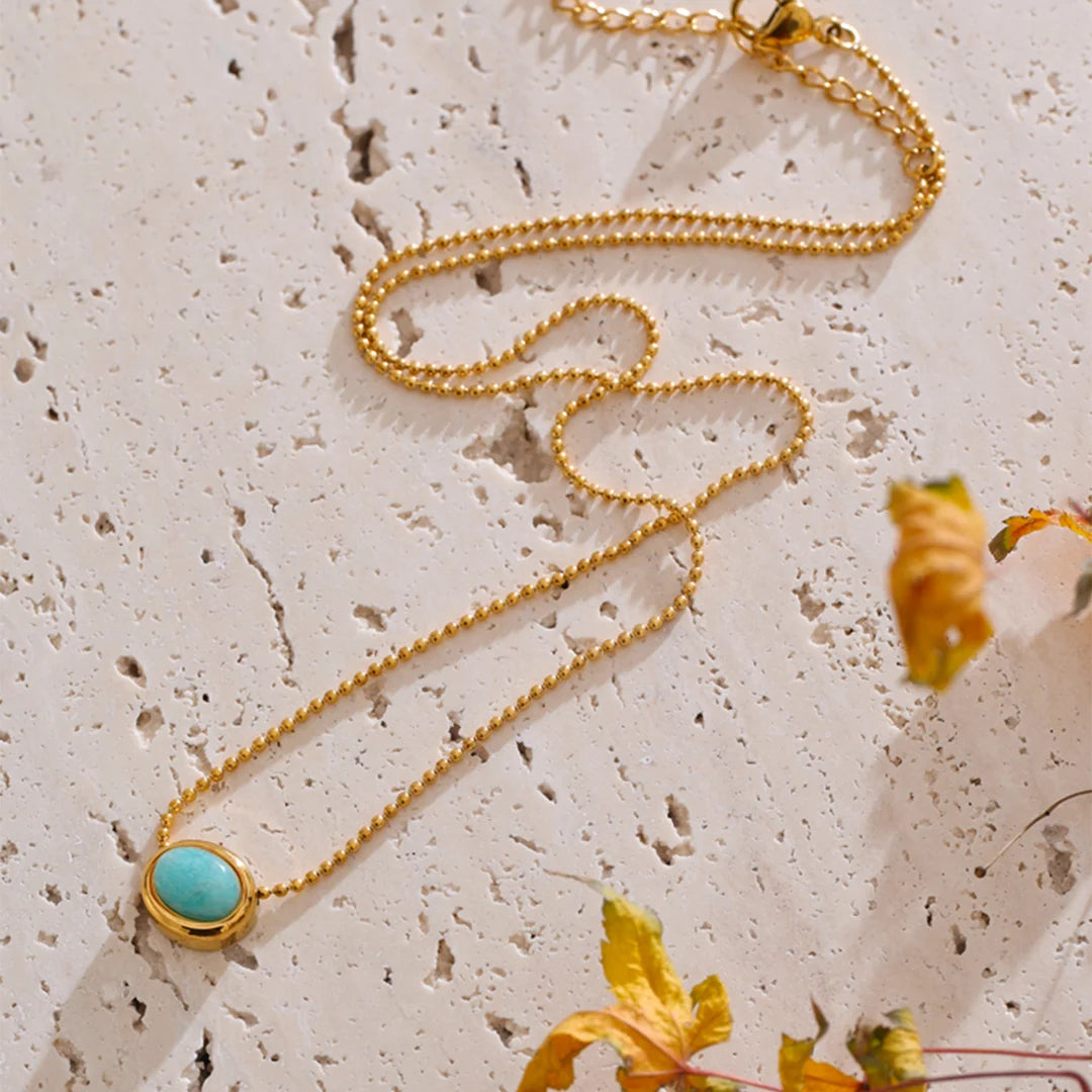 Colar Feminino com Pingente Elegância Amazonita