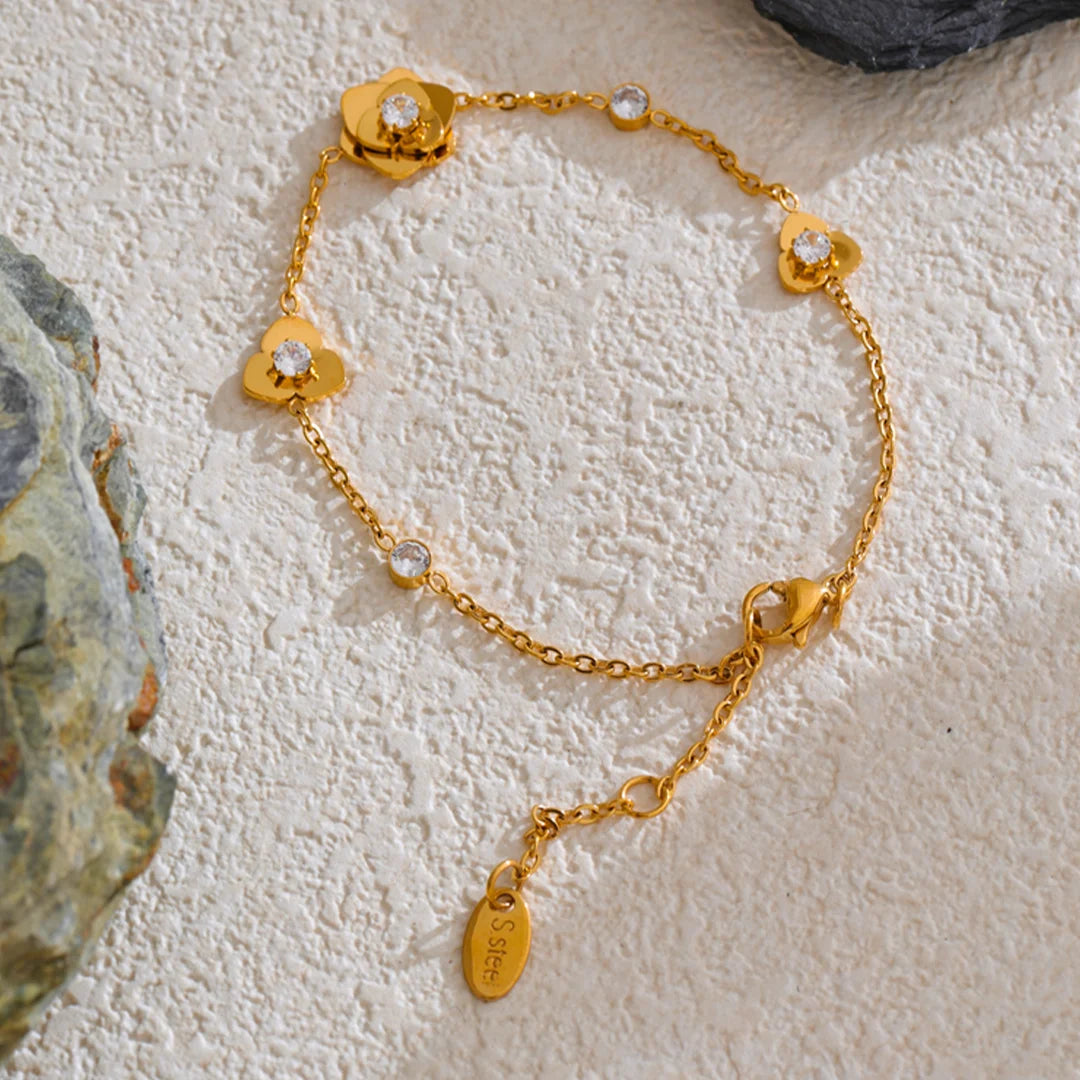 Pulseira Flor de Zircônia