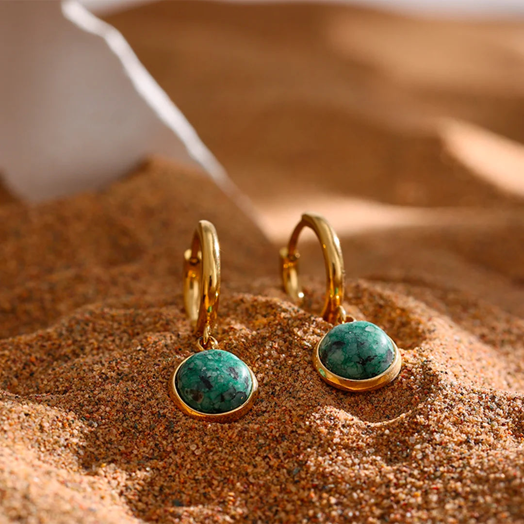 Brinco Feminino Argola com Pedra de Hijau