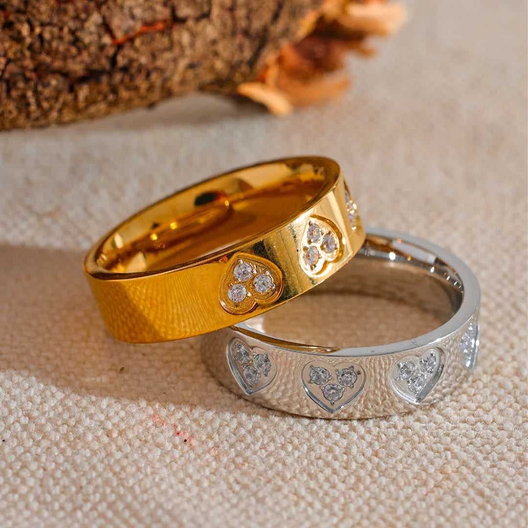 Anel Feminino Coração de Zircônia