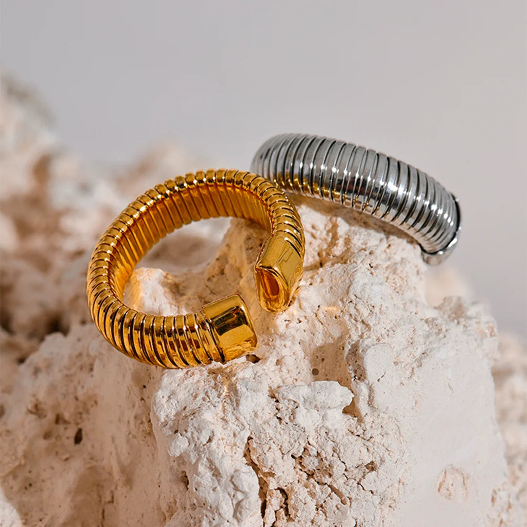 Anel Feminino Textura Elástica