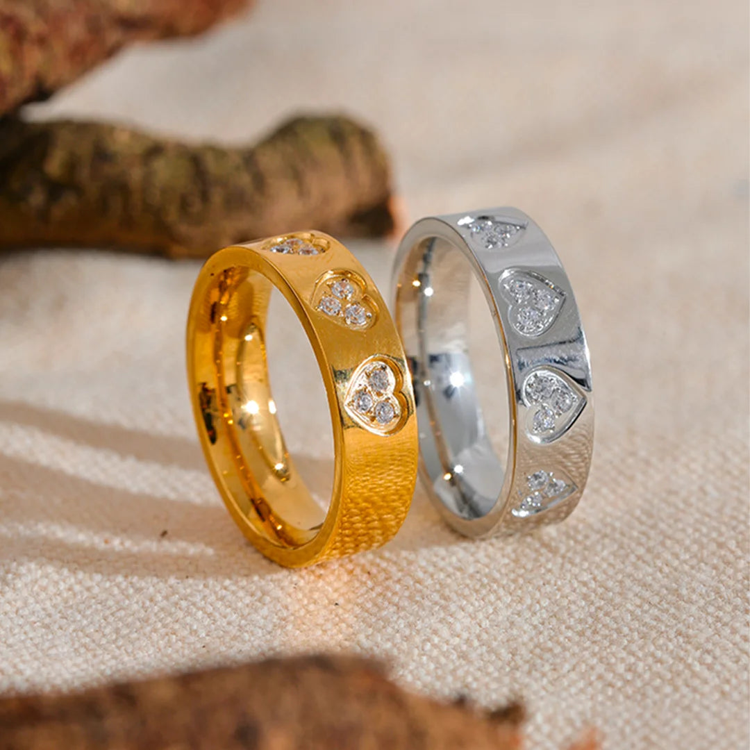 Anel Feminino Coração de Zircônia