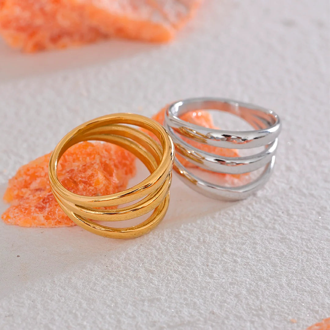 Anel Feminino Liso Triplo