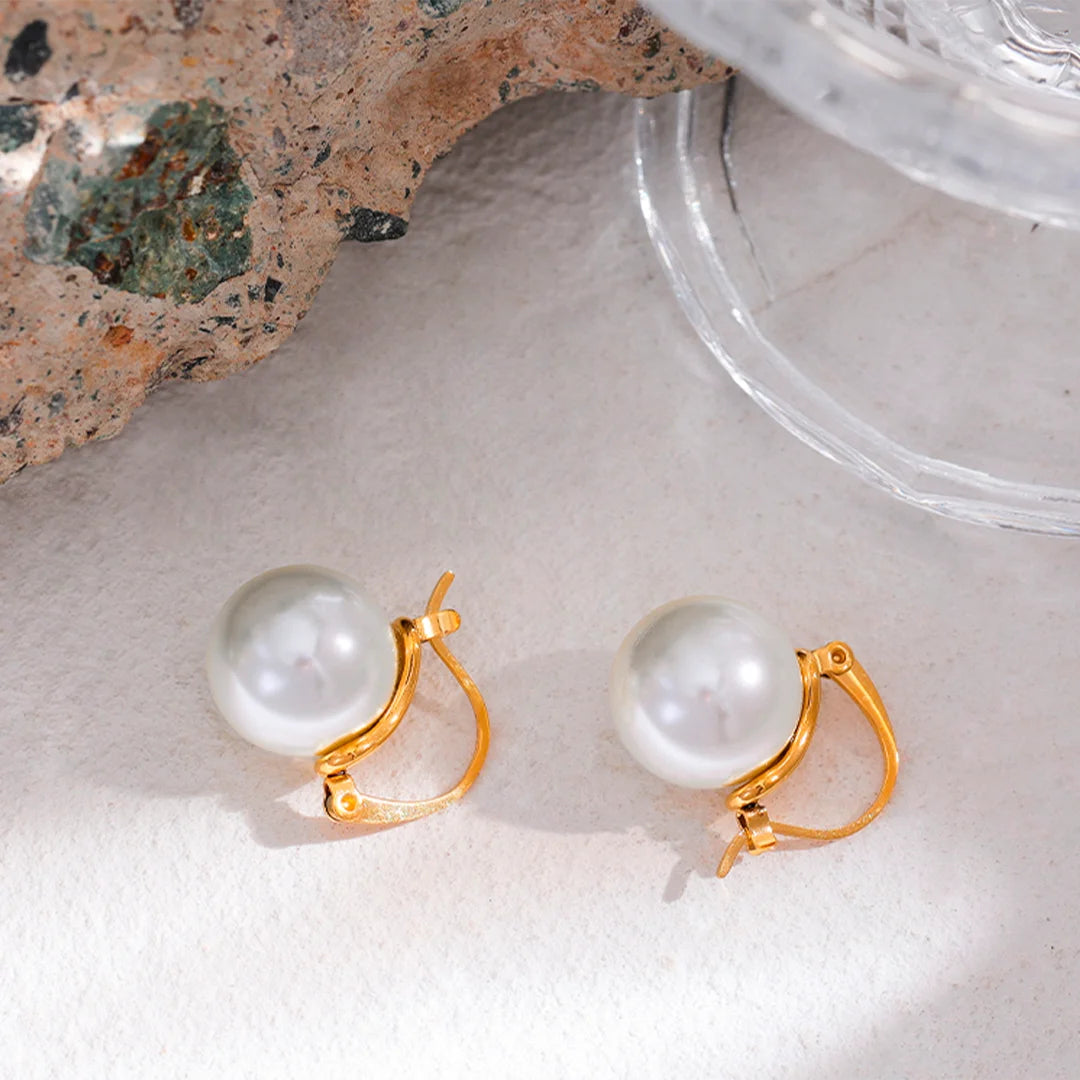 Brinco Feminino Argola com Pérola Central