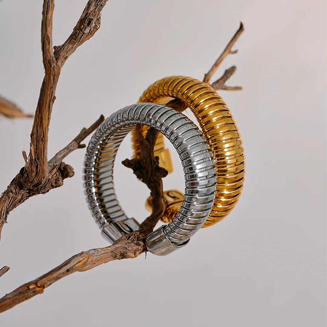 Anel Feminino Textura Elástica