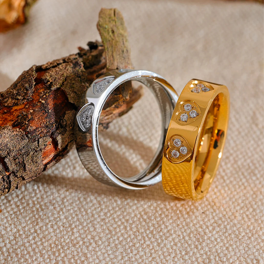 Anel Feminino Coração de Zircônia