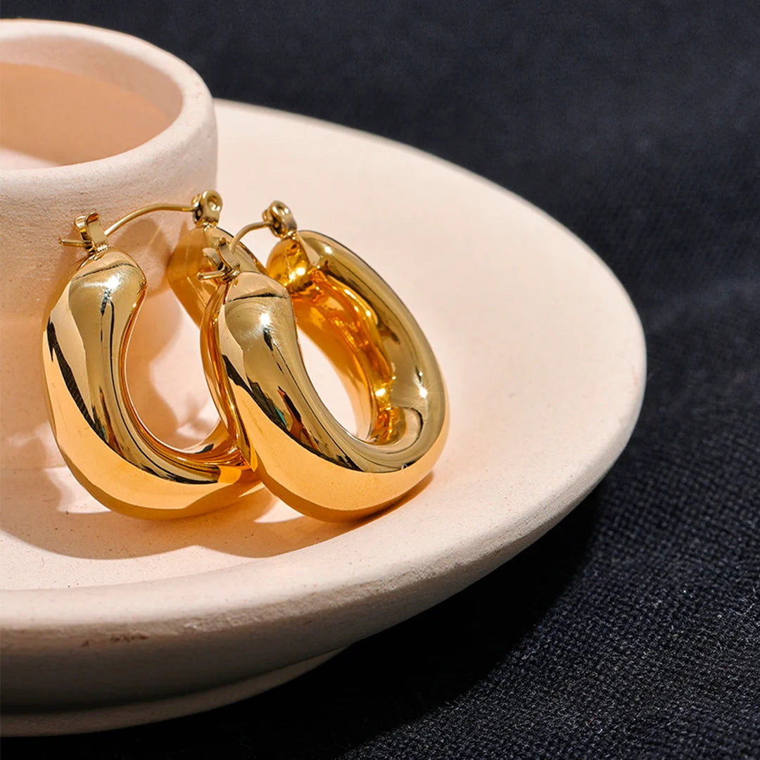 Brinco Feminino Argola Geométrico Redondo