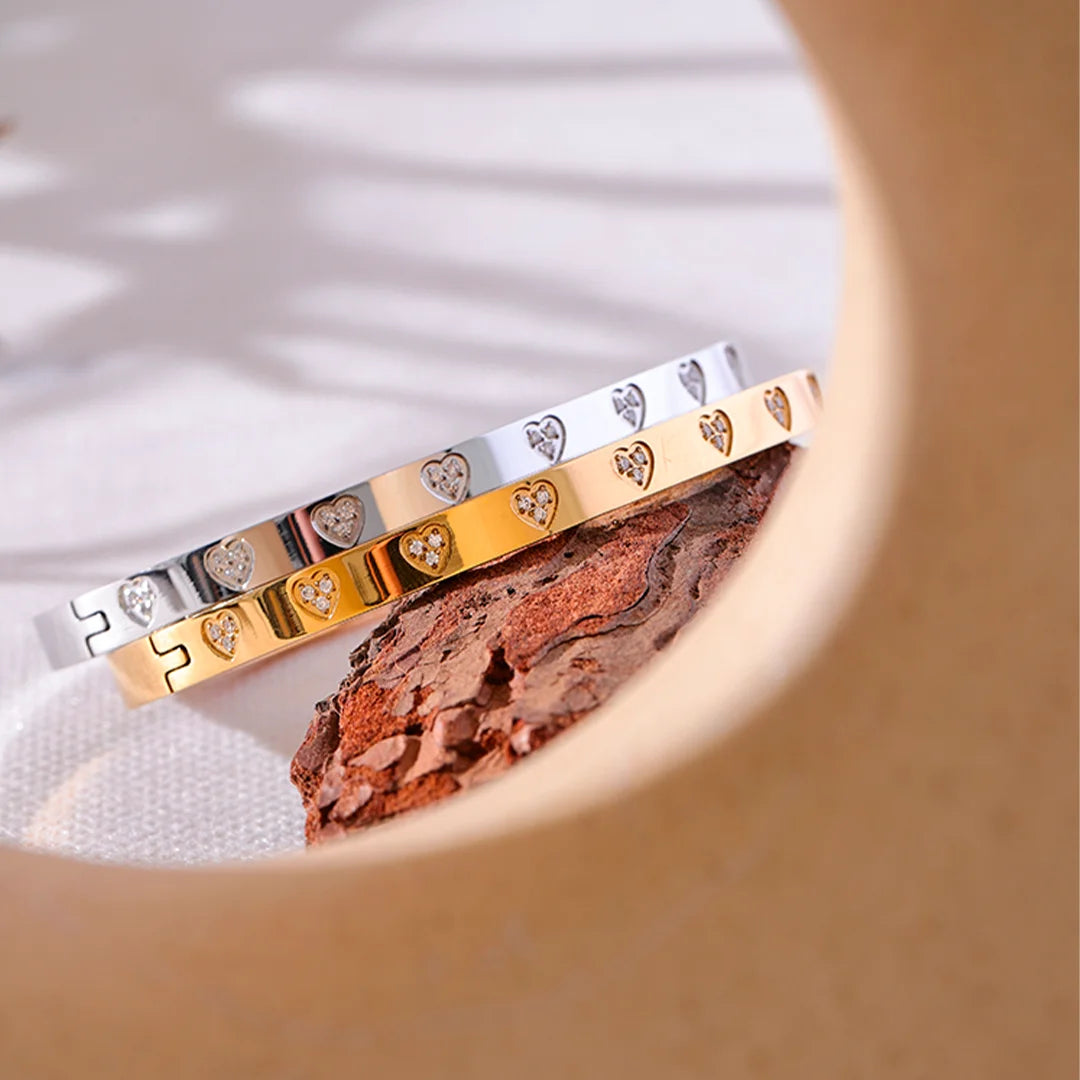 Pulseira Feminina Coração de Zircônia