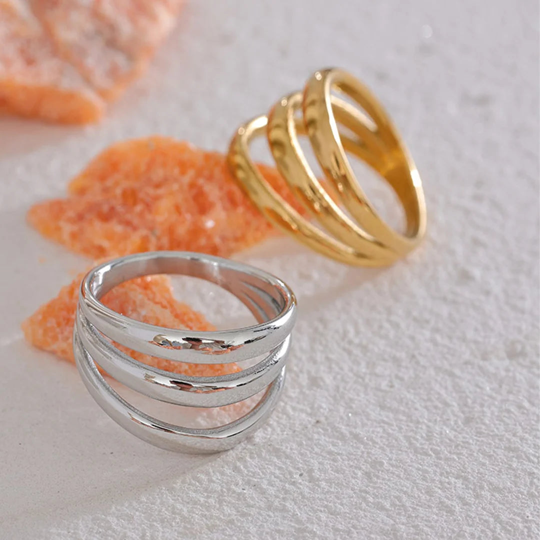 Anel Feminino Liso Triplo