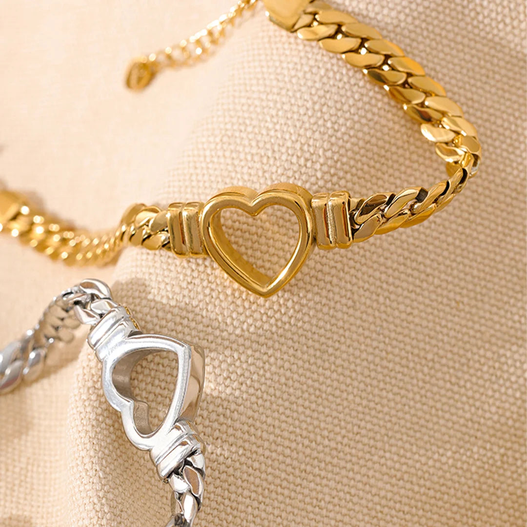 Pulseira Feminina Coração Vazado