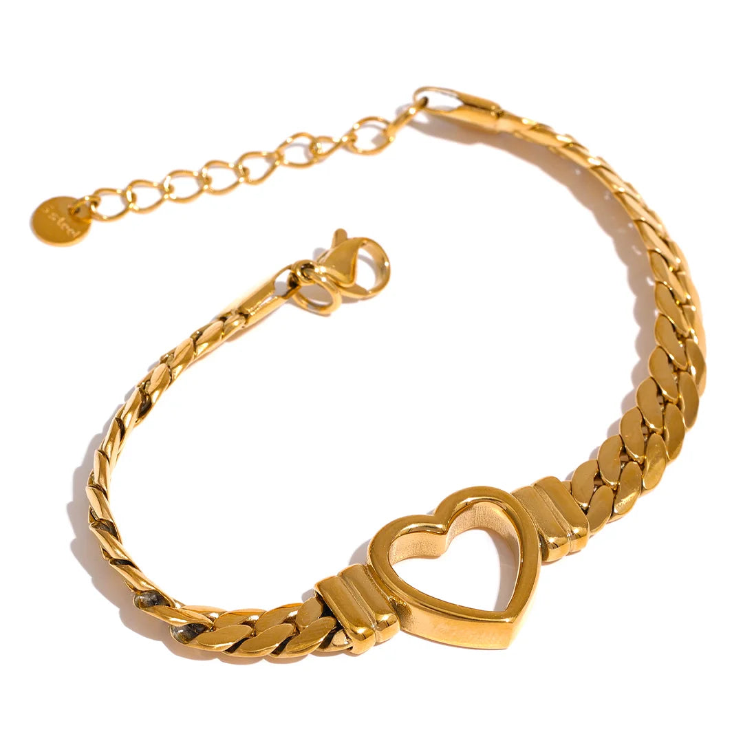 Pulseira Feminina Coração Vazado