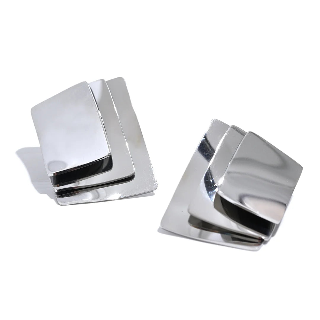 Brinco Feminino Quadrado com Camadas