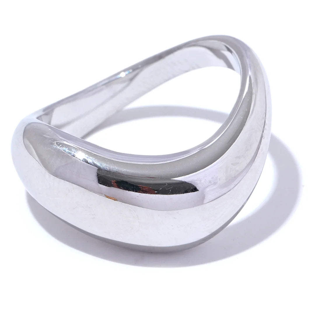 Anel Feminino Geométrico Liso