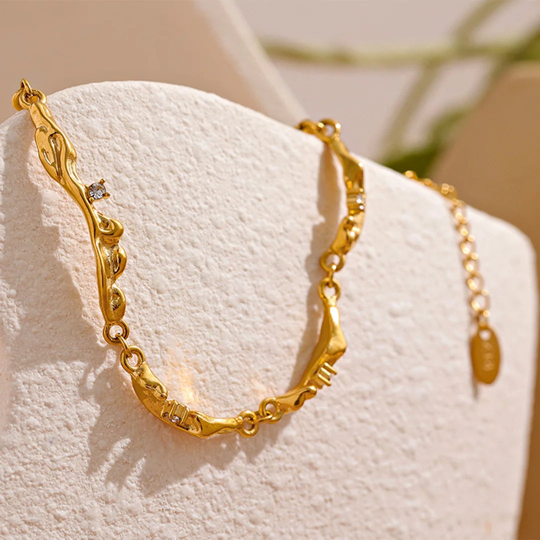 Pulseira Feminina Ondas com Zircônia