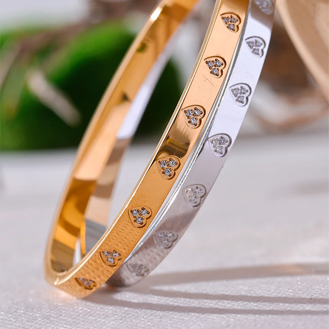 Pulseira Feminina Coração de Zircônia