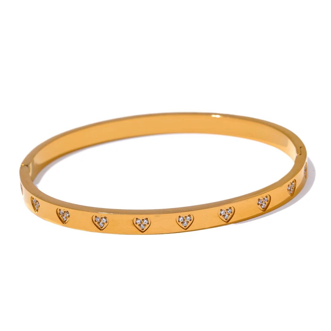 Pulseira Feminina Coração de Zircônia