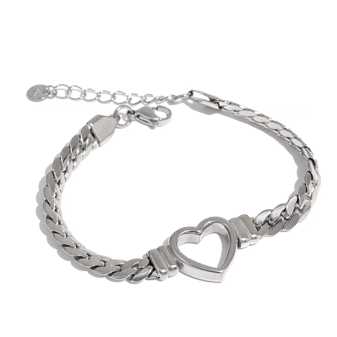 Pulseira Feminina Coração Vazado