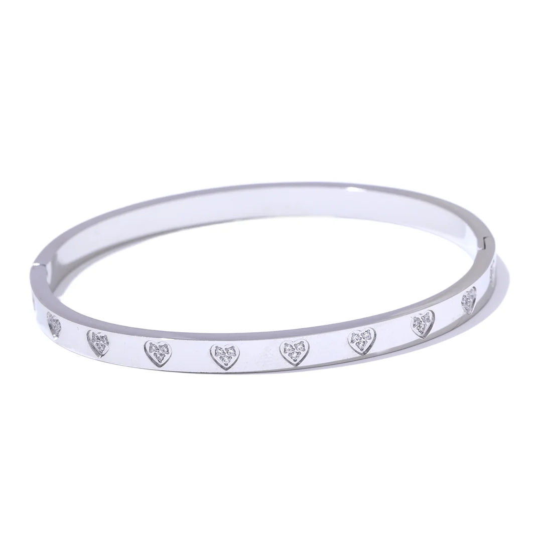 Pulseira Feminina Coração de Zircônia